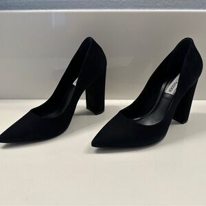 Steve Madden Black Suede Women's Block Heels 8.5